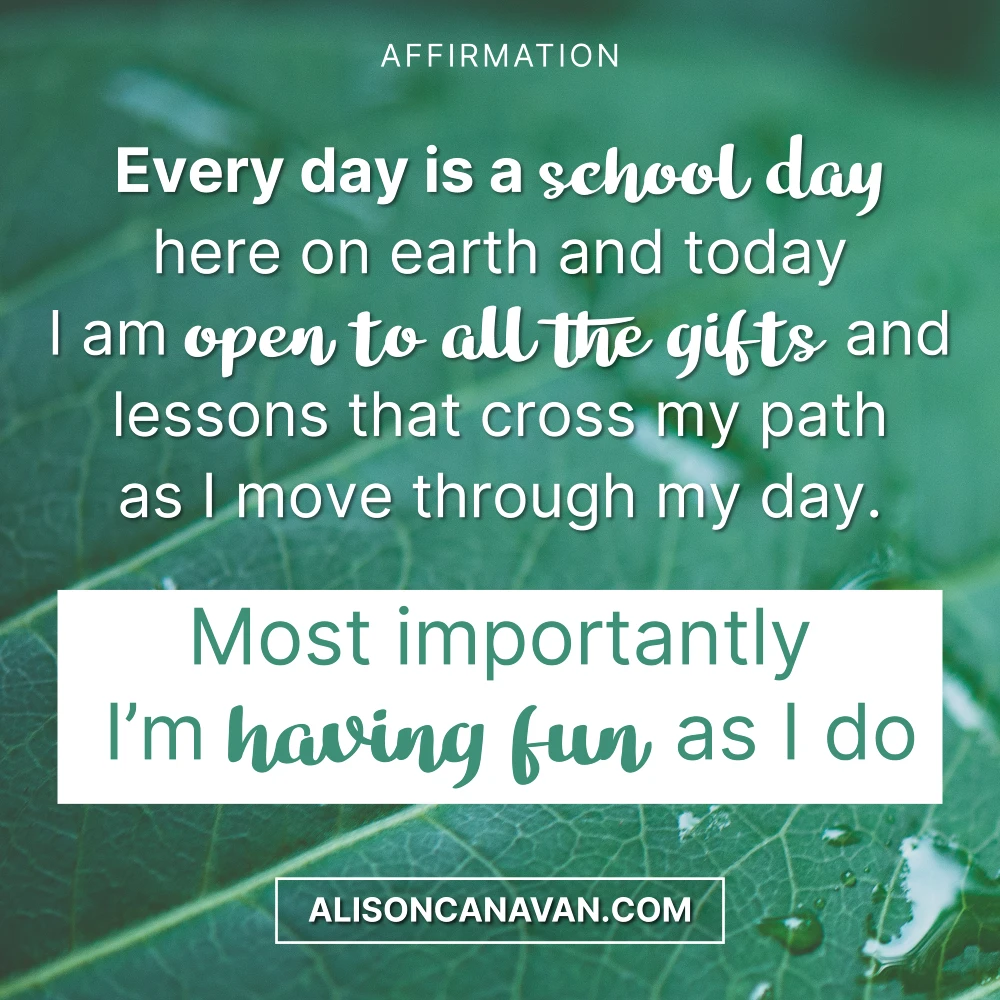 Every day is a school day here on earth and today I am open to all the gifts and lessons that cross my path as I move through my day. Most importantly I'm having fun as I do
